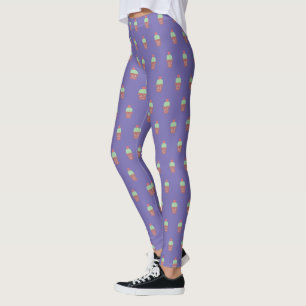 Niedliche Kaktus-Pot-Pflanze Blühen botanisches Mu Leggings