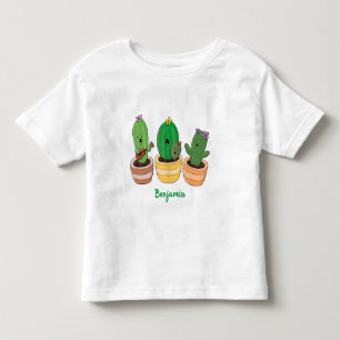 Niedliche Kaktus-Trio-Cartoon-Darstellung Kleinkind T-shirt
