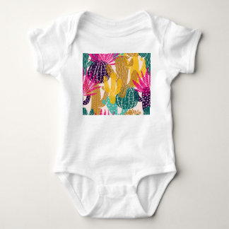 Niedliche Kaktus Vintag Nahtlose Illustration. Baby Strampler