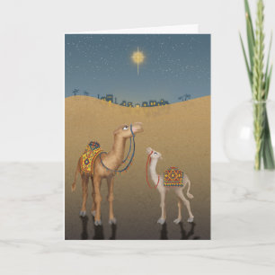 Niedliche Kamele in Bethlehem Weihnachtskarte Karte