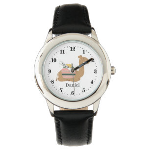 niedliche Kamelfreunde tragen ihren Namen Armbanduhr