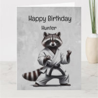 Niedliche Kampfkunst Raccoon Custom Geburtstag