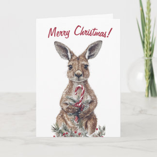 Niedliche Kangaroo Weihnachtskarte Karte