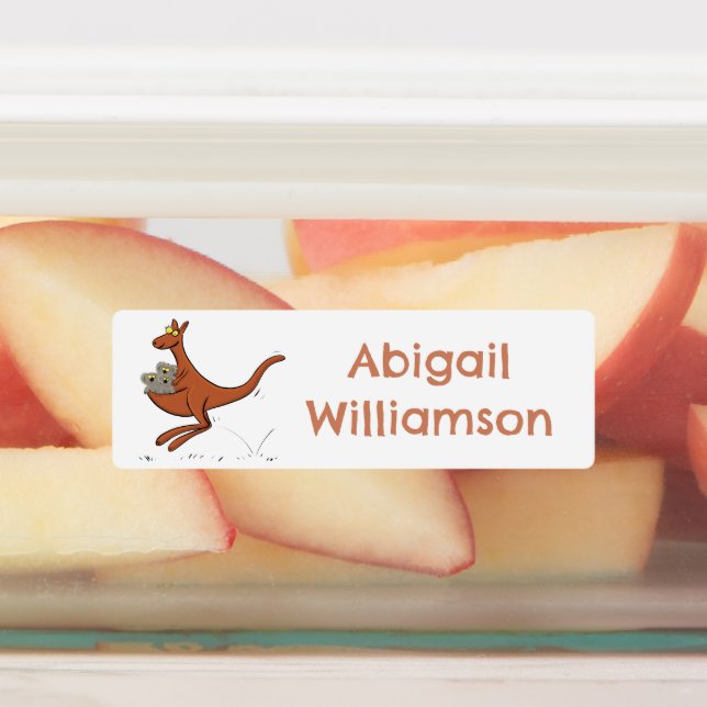 Niedliche Känguru und koalas Cartoon personalisier Etiketten (Befestigt)