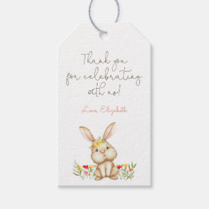Niedliche Kaninchen-Girl-Babydusche Geschenkanhänger