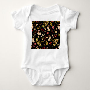 Niedliche Kaninchen: Wasserfarben, handGezeichnet  Baby Strampler