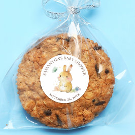 Niedliche Kaninchendusche Runder Aufkleber