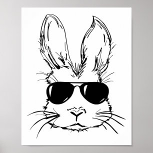 Niedliche Kaninchenfront Gefärbte Krawatte Gles Gi Poster