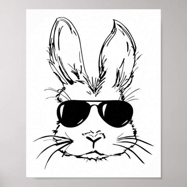 Niedliche Kaninchenfront Gefärbte Krawatte Gles Gi Poster (Vorne)