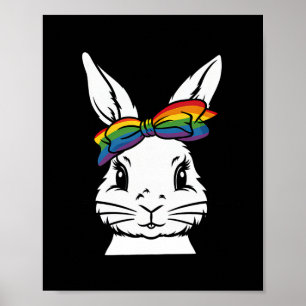 Niedliche Kaninchenfront Gefärbte Krawatte Gles Gi Poster