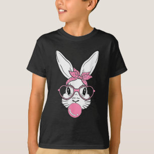 Niedliche Kaninchengesicht mit Bandana Heart Gles T-Shirt