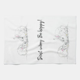 Niedliche Kanincheninchen-Sketch|Seien Sie nicht b Geschirrtuch