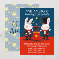 Niedliche Kaninchenmagier auf Bühne Magischer Gebu