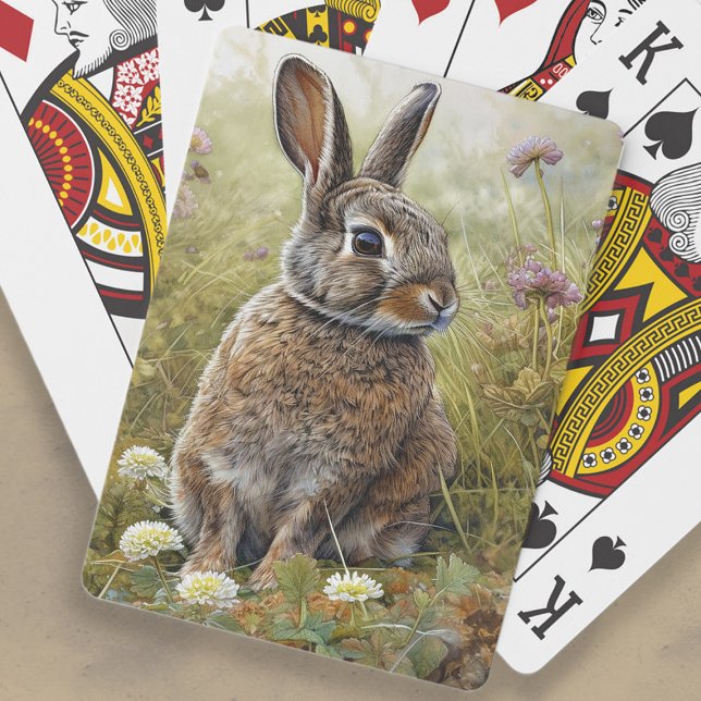Niedliche Kaninchenmalerei Spielkarten (Bunny rabbit painting playing cards)