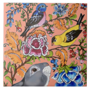 Niedliche Kaninchenmauer   Fliese