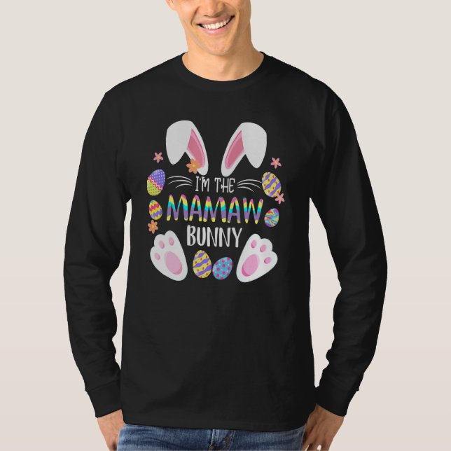 Niedliche Kaninchenohren Ich bin der Mamaw Bunny M T-Shirt (Vorderseite)