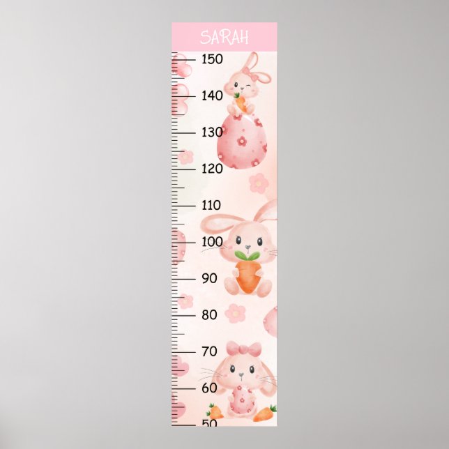 Niedliche Kaninchenwachstumsdiagramme Poster (Vorne)