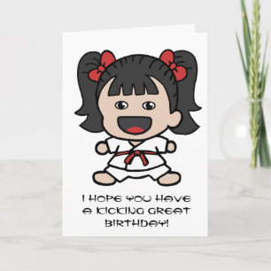 Niedliche Karate Geburtstagskarte für Mädchen Karte
