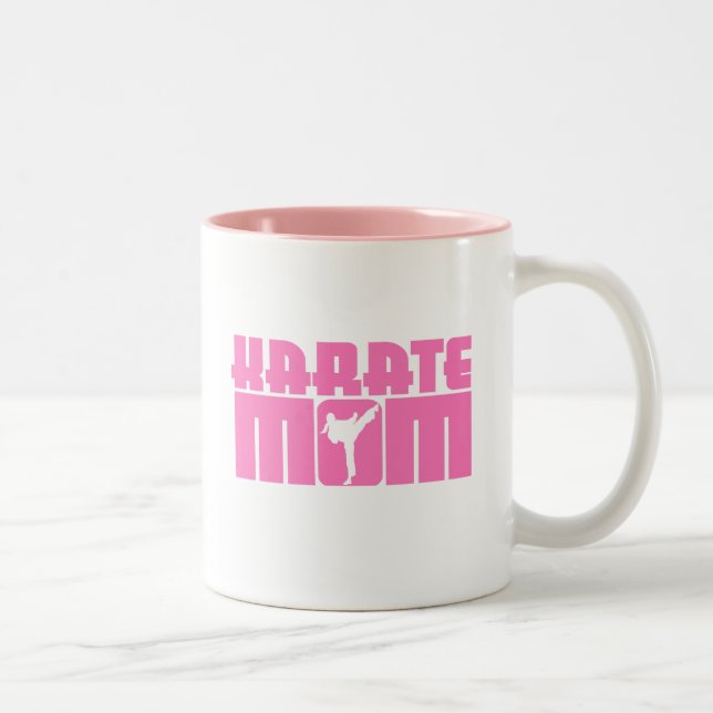 Niedliche Karate-Mama Zweifarbige Tasse (Rechts)