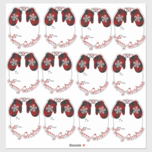 Niedliche karierte Fingerhandzettel Aufkleber