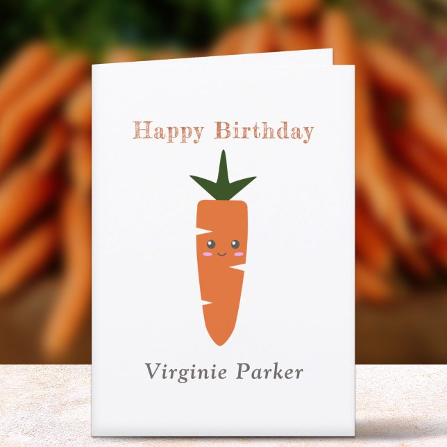 Niedliche KarottenGeburtstagkarte Dankeskarte (Cute Carrot Birthday Card )