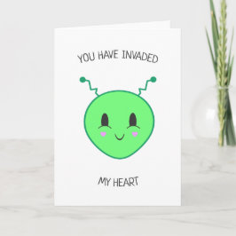 Niedliche Karte alien-Invasion Kawaii Valentines