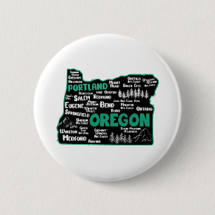 Niedliche Karte von Oregon, Portland, Salem, Eugen Button