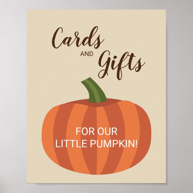 Niedliche Karten und Geschenke Pumpkin Fall Babydu Poster (Vorne)