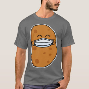 Niedliche Kartoffel mit Gesichtsmaske T-Shirt