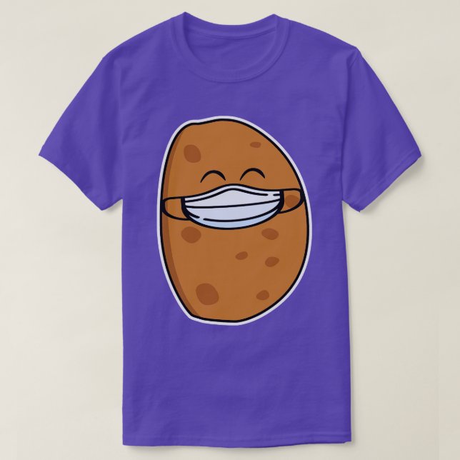 Niedliche Kartoffel mit Gesichtsmaske T-Shirt (Design vorne)