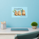 Niedliche Kartoffeln haben Zehen Funny Potato Pun Wandaufkleber<br><div class="desc">Niedliche und lustige Potato Cartoon/Comic Illustration. Warum nennen wir Kartoffeln? Wir haben keine Zehen. Man hat große Füße mit großen Zehen und sagt: Sprich für dich selbst. Hübsche braune Kartoffeln Zeichnend Kunstdesign. Humorales grafisches Bild. Zeichn von Donna Léger von Irony Designs.</div>