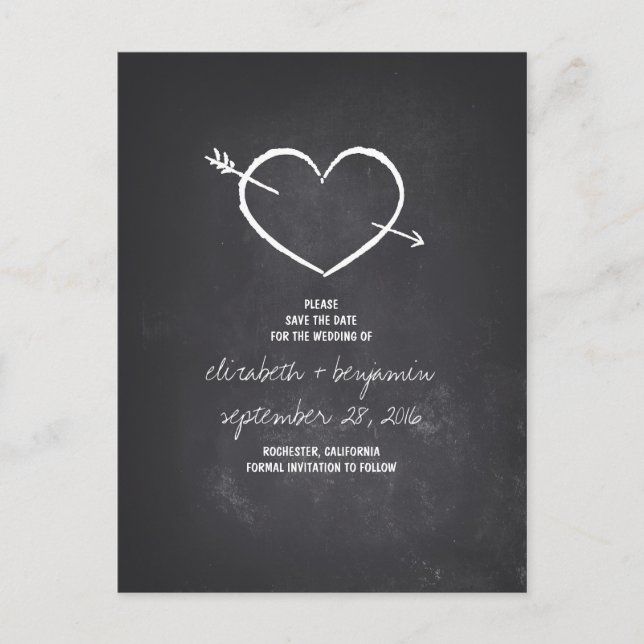 Niedliche Karton-Save the Date-Postkarten Ankündigungspostkarte (Vorderseite)