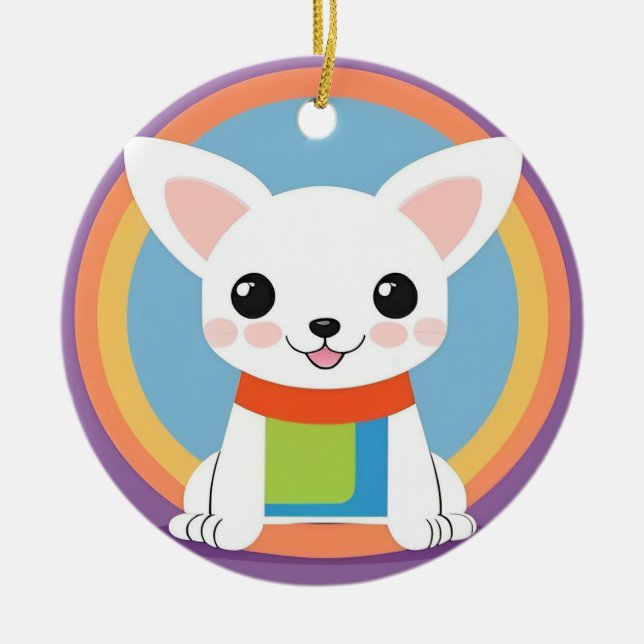 Niedliche Kartoon Dog Illustration Keramik Ornament (Vorne)