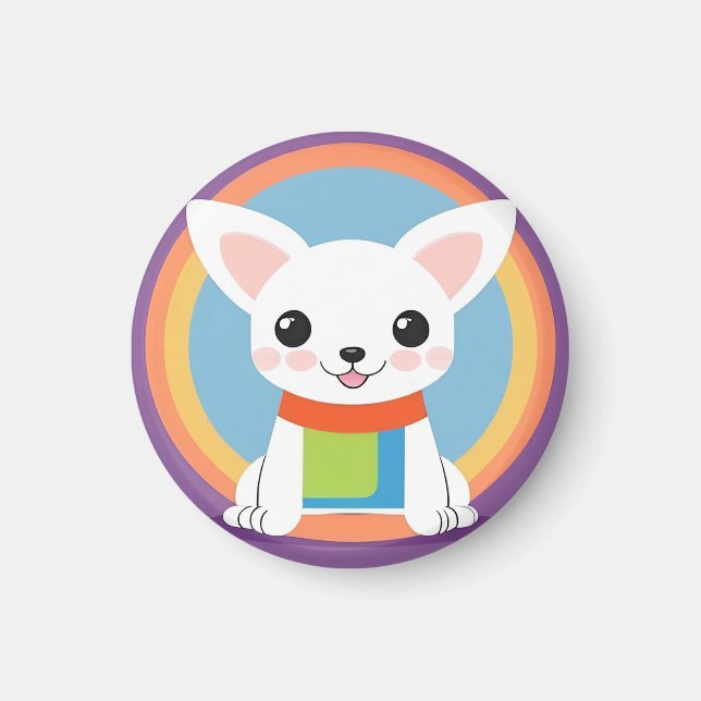 Niedliche Kartoon Dog Illustration Magnet (Vorne)