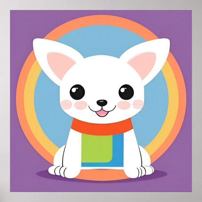 Niedliche Kartoon Dog Illustration Poster (Vorne)