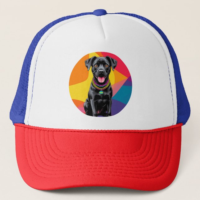 Niedliche Kartoon Dog Illustration Truckerkappe (Vorderseite)