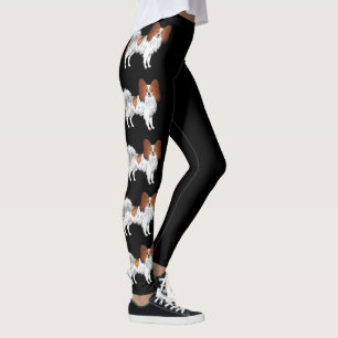 Niedliche Kartoonhunde, rot und weiß Papillon Leggings
