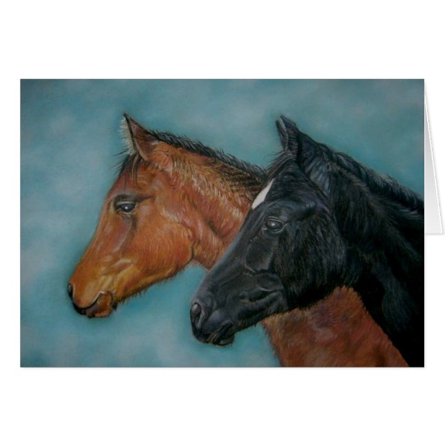 niedliche Kastanienfoulpferde (Vorderseite (Horizontal))