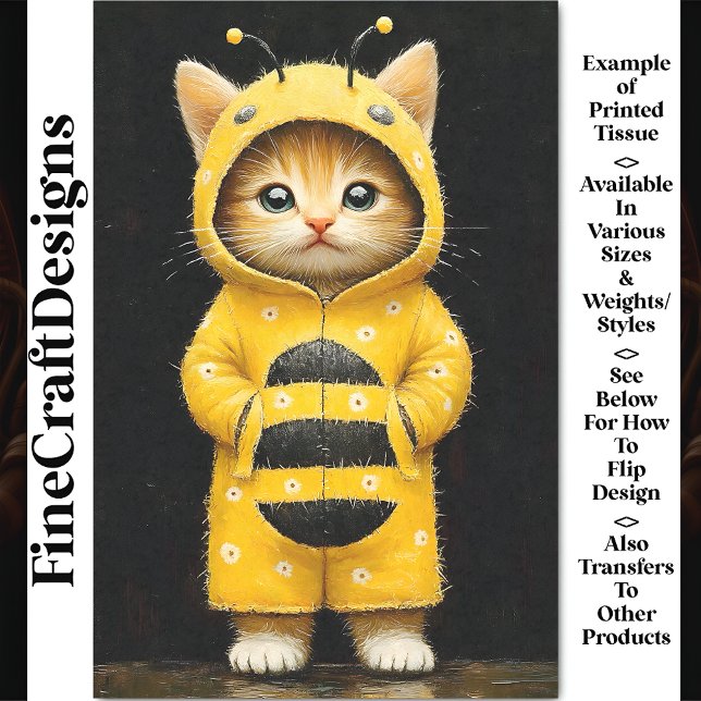 Niedliche Kätzchen als Hummeln AK4F-Decoupage Seidenpapier (Von Creator hochgeladen)