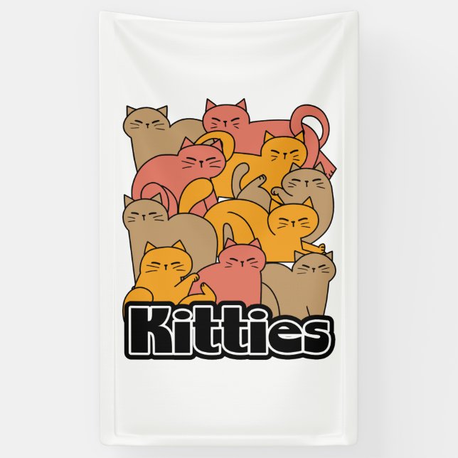 Niedliche Kätzchen Design - Adventure Cat Art Banner (Vertikal)