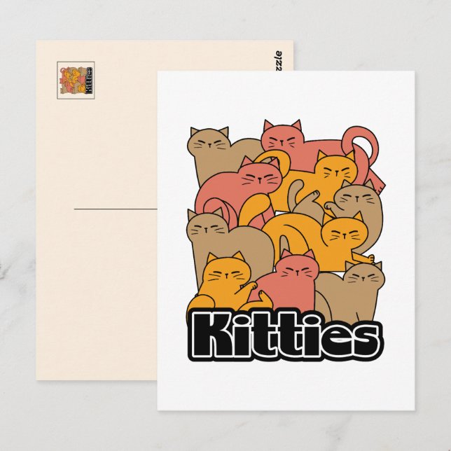 Niedliche Kätzchen Design - Adventure Cat Art Postkarte (Vorne/Hinten)