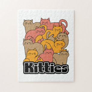 Niedliche Kätzchen Design - Adventure Cat Art Puzzle