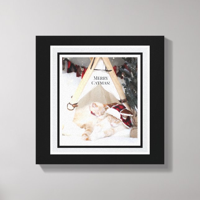 Niedliche Kätzchen Frohe Weihnachten Leinwand Catm (Vorderseite)