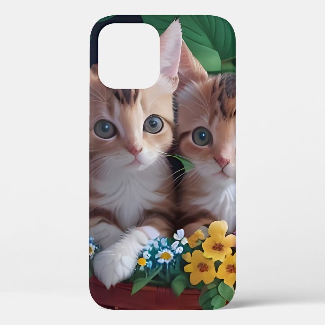Niedliche Kätzchen in einem Blume-Korb Case-Mate iPhone Hülle (Rückseite)