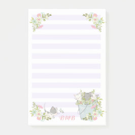 Niedliche Kätzchen in einem Eimer Post-it Klebezettel