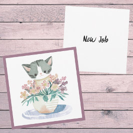 Niedliche Kätzchen in einem Topf von Blume katzen Karte