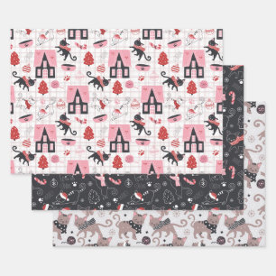 Niedliche Kätzchen Kätzchen farbenfrohe Katze Urla Geschenkpapier Set