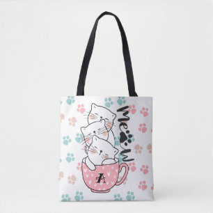 Niedliche Kätzchen Katzen in Pink Cup Monogram