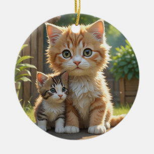 Niedliche Kätzchen Keramik Ornament
