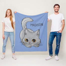 Niedliche Kätzchen-Name- u. -farbFleecedecken Fleecedecke